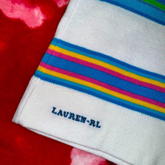 Vintage Y2K Lauren Ralph Lauren Striped Cotton Tank Top — Size L - Picture 2 of 10